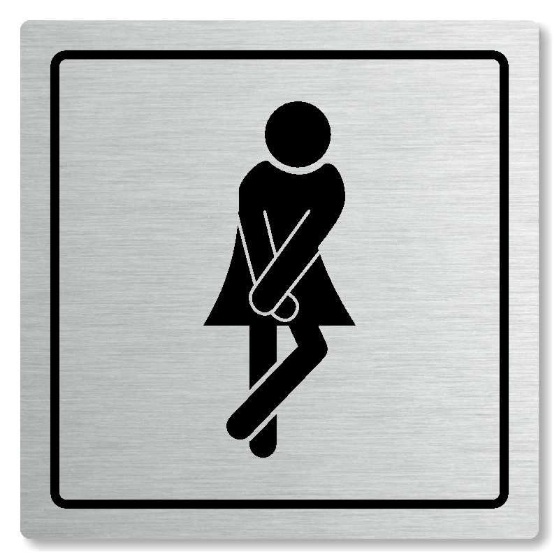 WC ženy, 80x80mm, stříbrná, Arizona